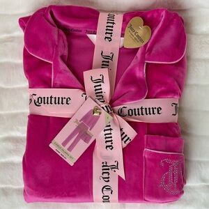Juicy Couture Sleepwear Gift Set 3pc Sz L Hot Pink Velour Viral Barbie Y2K NWT